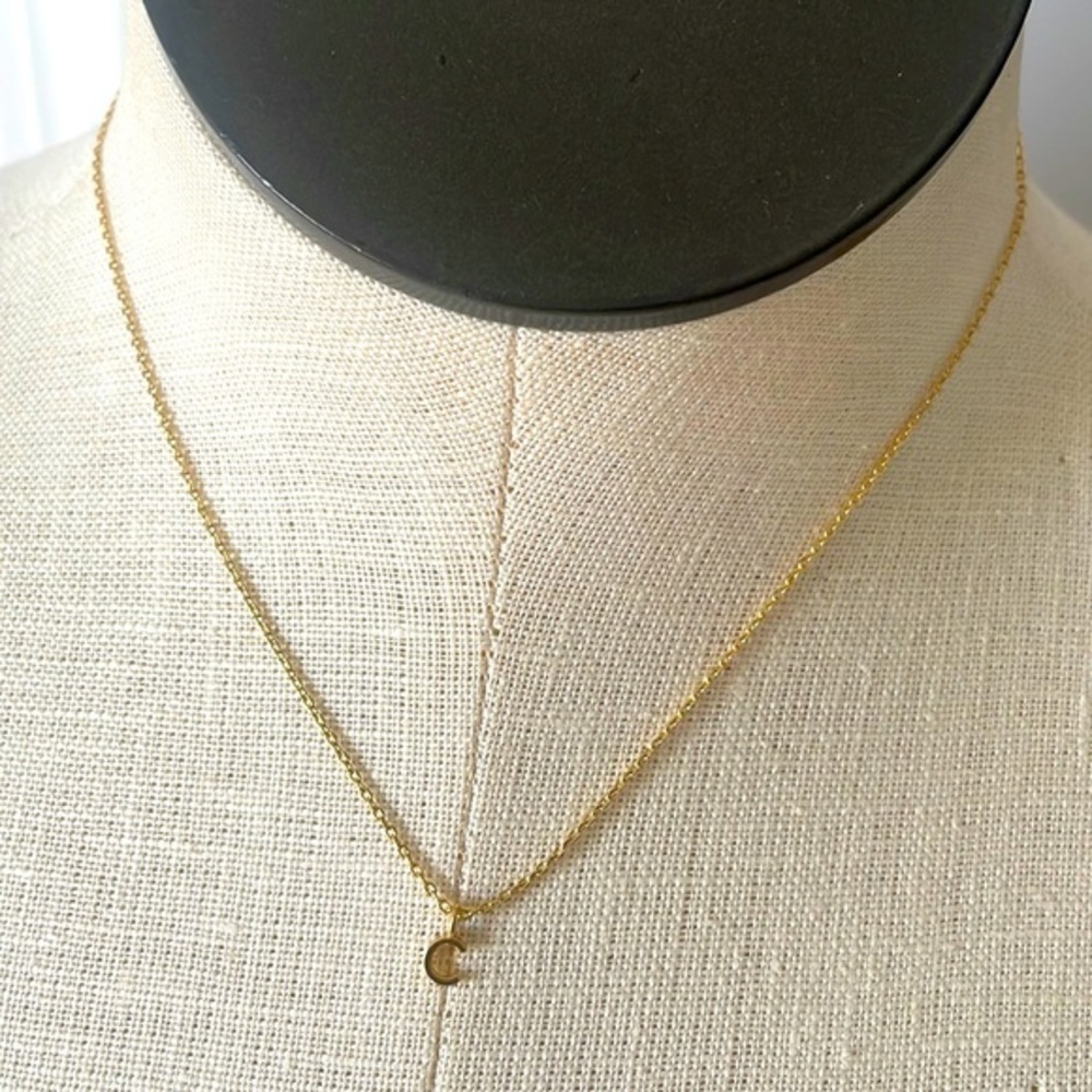 A new day C initial necklace 14K gold plated fashion jewelry New size 16 inch